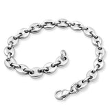 Bracelet Argent Maille Grain de Café Homme - Mon Bracelet Homme