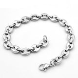 Bracelet Argent Maille Grain de Café Homme - Mon Bracelet Homme