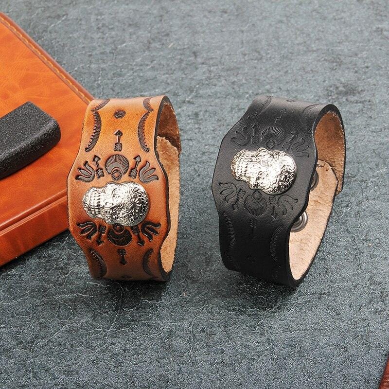 Bracelet avec Tête de Mort Mexicaine - Mon Bracelet Homme