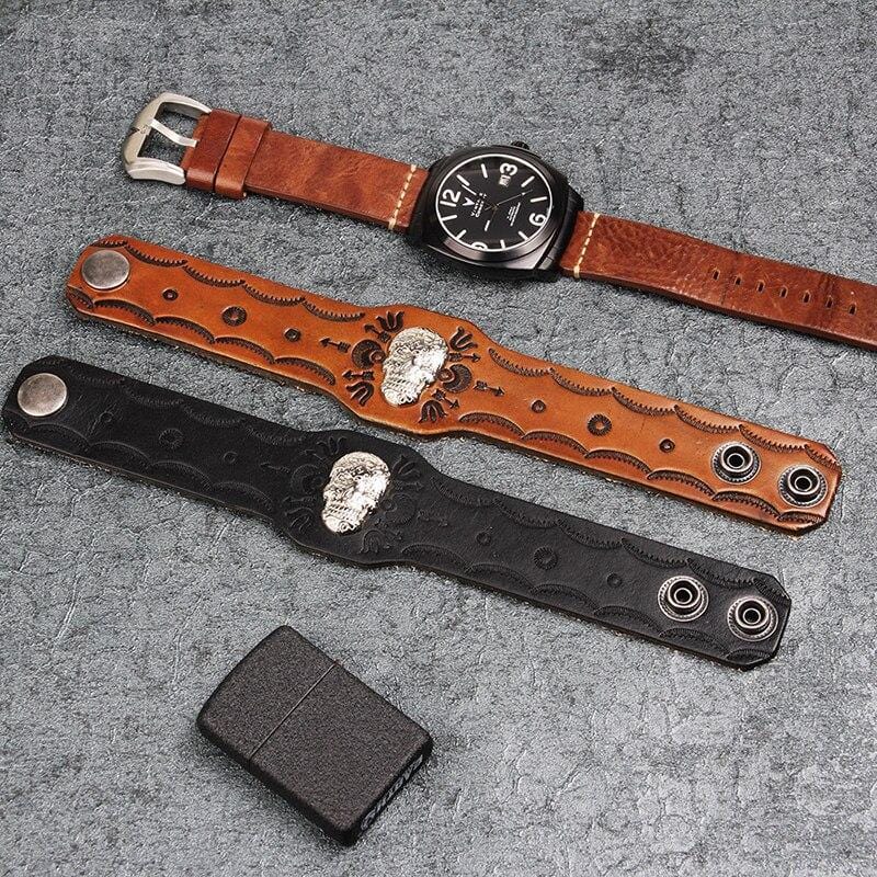 Bracelet avec Tête de Mort Mexicaine - Mon Bracelet Homme
