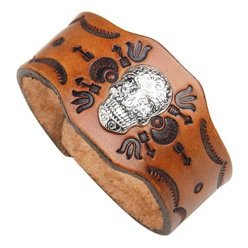 Bracelet avec Tête de Mort Mexicaine - Mon Bracelet Homme