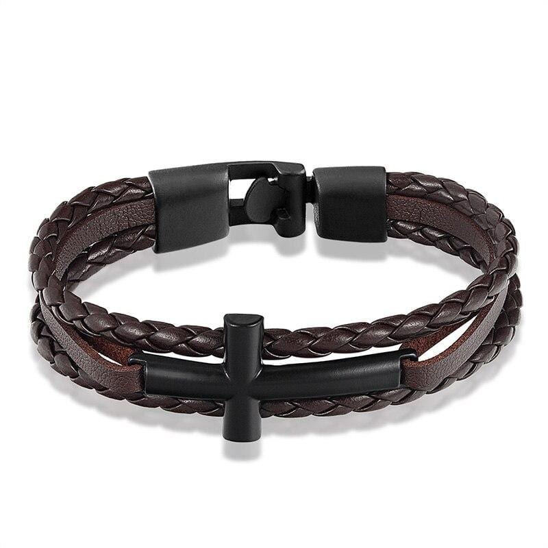Bracelet avec une Grande Croix Homme - Mon Bracelet Homme