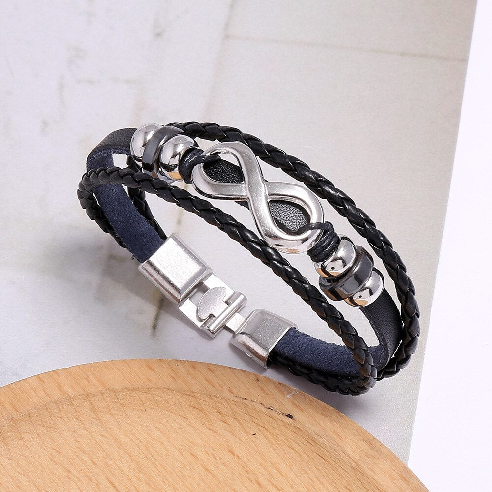 Bracelet Bleu Infini Homme de 21cm - Mon Bracelet Homme