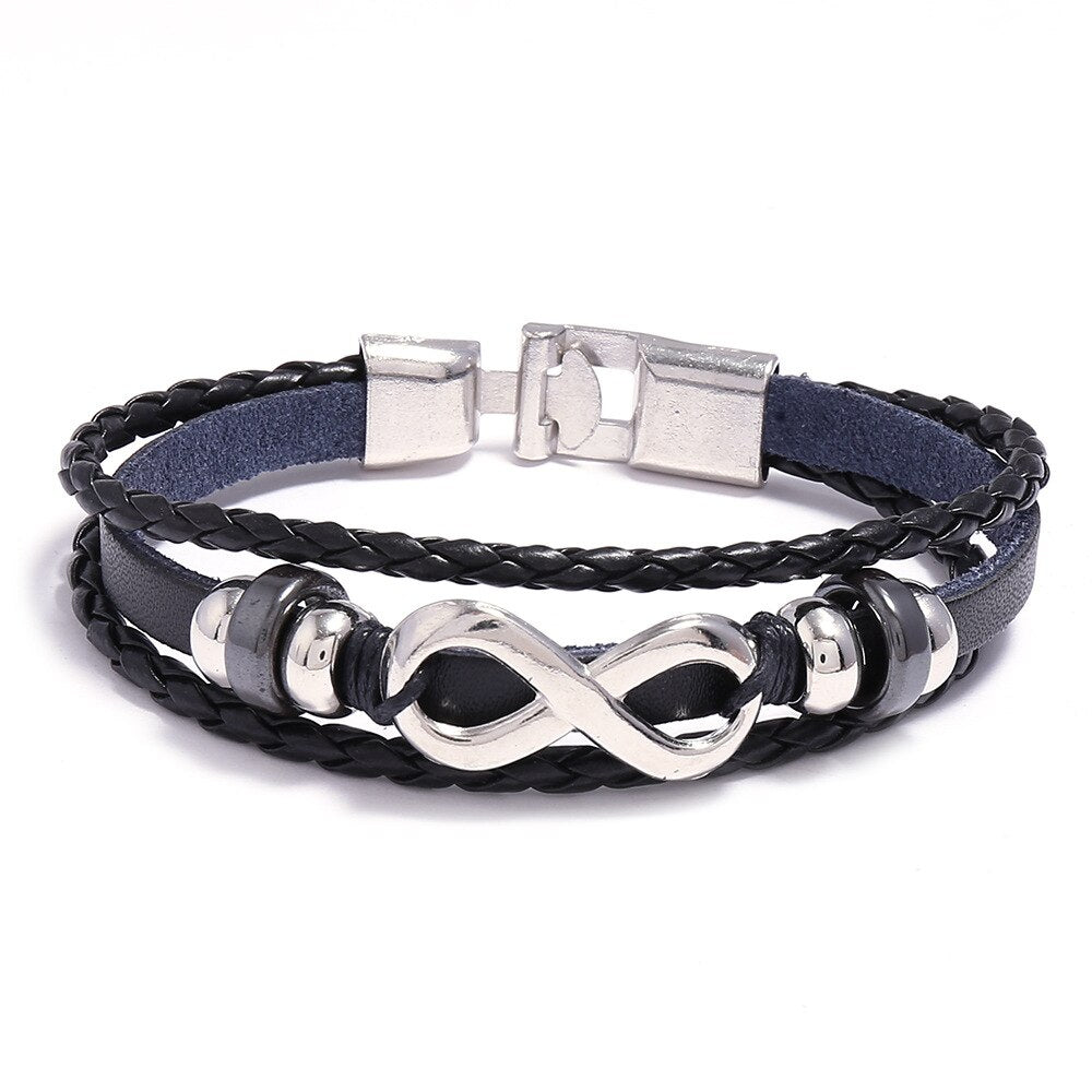Bracelet Bleu Infini Homme de 21cm - Mon Bracelet Homme