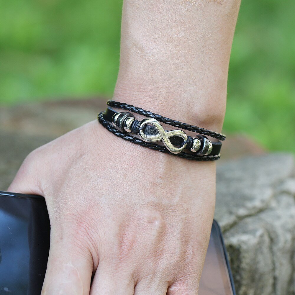 Bracelet Bleu Infini Homme de 21cm - Mon Bracelet Homme