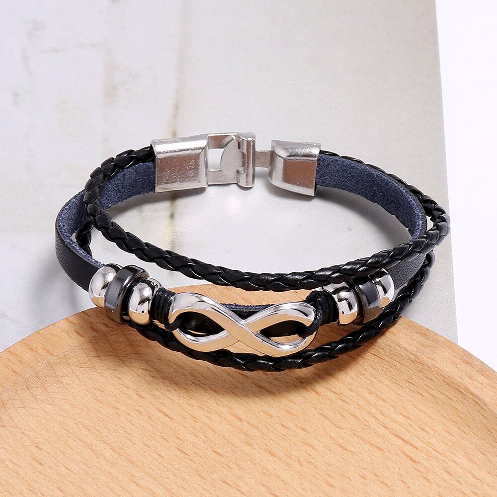 Bracelet Bleu Infini Homme de 21cm - Mon Bracelet Homme