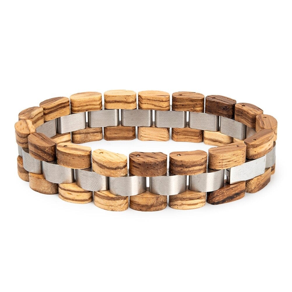 Bracelet Bois et Acier Inoxydable pour Homme Banks Wood - Mon Bracelet Homme