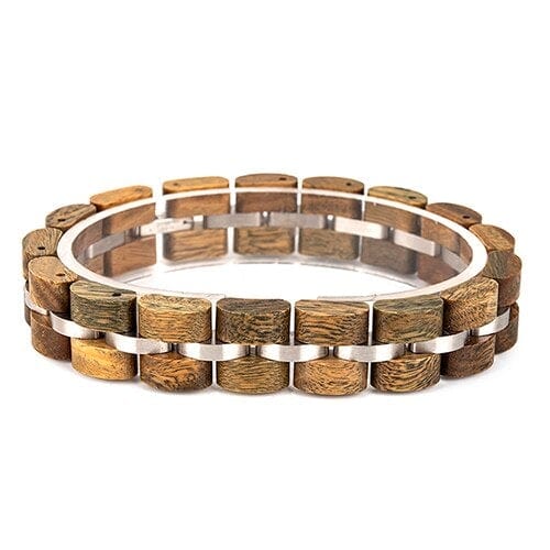 Bracelet Bois et Acier pour Homme Jaxen Wood - Mon Bracelet Homme