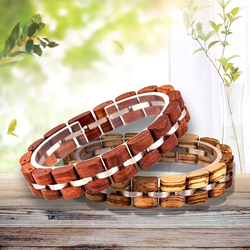 Bracelet Bois et Métal pour Homme Kobe Wood - Mon Bracelet Homme
