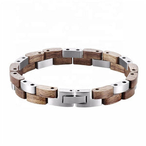 Bracelet Bois Homme et Acier Inoxydable - Mon Bracelet Homme