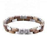 Bracelet Bois Homme et Acier Inoxydable