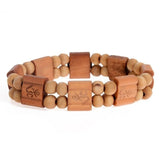 Bracelet Bois Homme Marron avec Symbole Aum