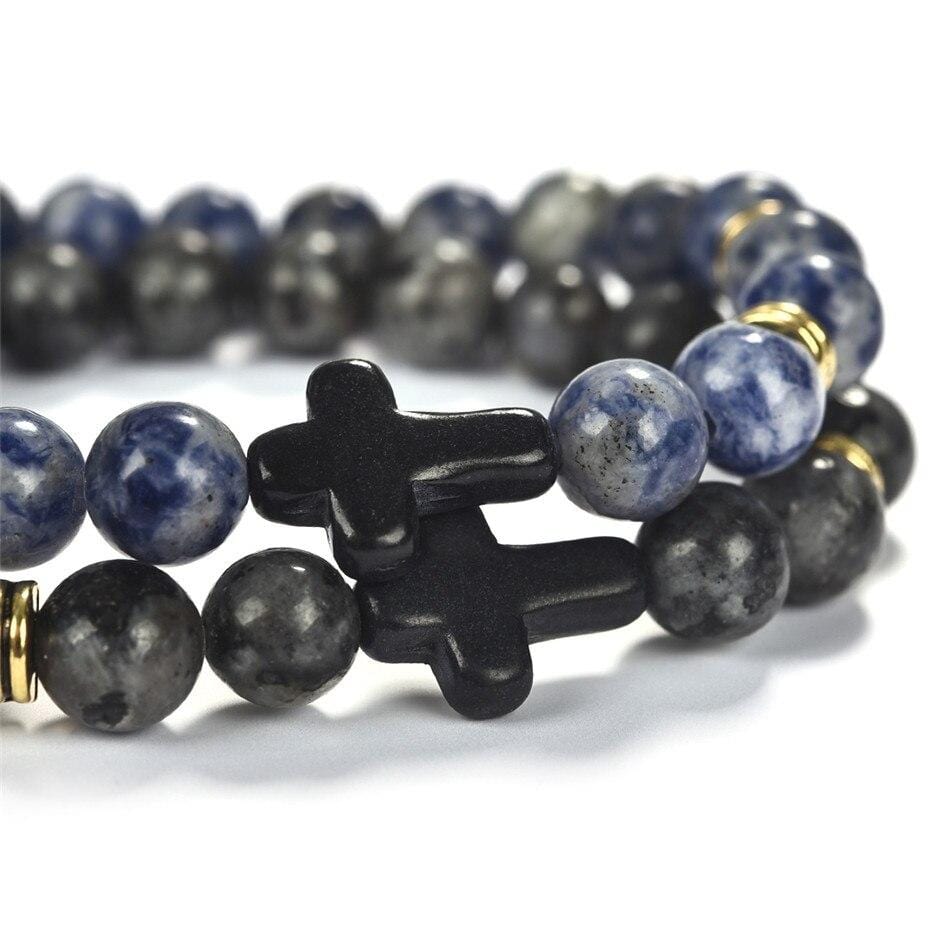 Bracelet Boule Homme avec Croix - Mon Bracelet Homme