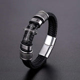 Bracelet Catholique Croix Homme en Cuir - Mon Bracelet Homme