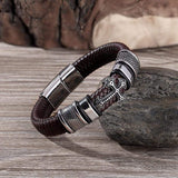 Bracelet Catholique Croix Homme en Cuir - Mon Bracelet Homme