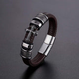 Bracelet Catholique Croix Homme en Cuir - Mon Bracelet Homme