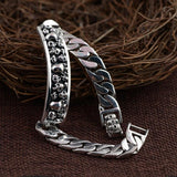 Bracelet Chaîne avec Tête de Mort en Argent Homme - Mon Bracelet Homme