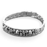 Bracelet Chaîne avec Tête de Mort en Argent Homme
