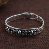 Bracelet Chaîne avec Tête de Mort en Argent Homme - Mon Bracelet Homme
