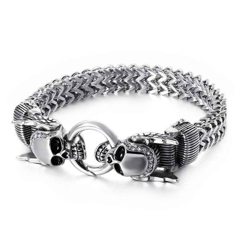 Bracelet Chaîne Crâne en Acier - Mon Bracelet Homme