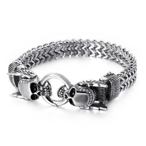 Bracelet Chaîne Crâne en Acier - Mon Bracelet Homme