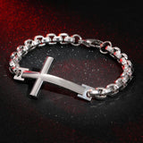 Bracelet Chaîne Croix en Acier - Mon Bracelet Homme