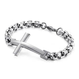 Bracelet Chaîne Croix en Acier - Mon Bracelet Homme