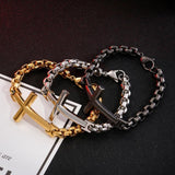 Bracelet Chaîne Croix en Acier - Mon Bracelet Homme