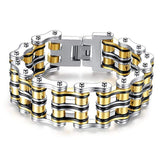 Bracelet Chaîne de Moto 25 Millimètres de Large en Acier Inoxydable Doré
