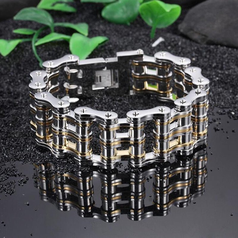 Bracelet Chaîne de Moto 25 Millimètres de Large en Acier Inoxydable Kenneth - Mon Bracelet Homme