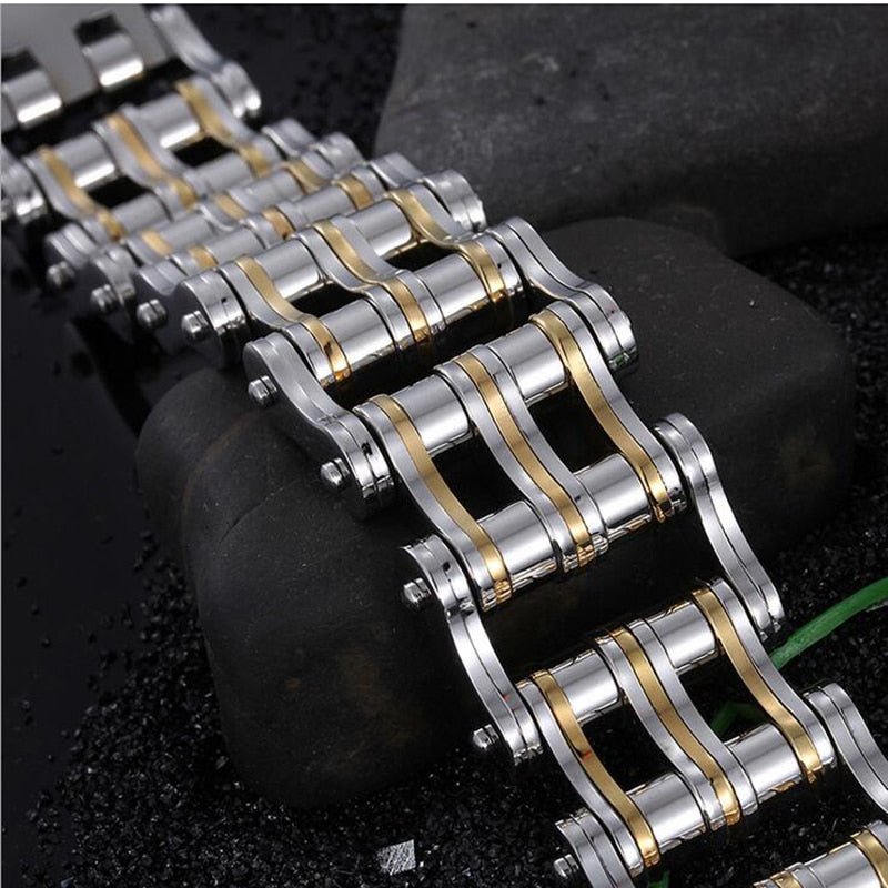 Bracelet Chaîne de Moto 25 Millimètres de Large en Acier Inoxydable Kenneth - Mon Bracelet Homme