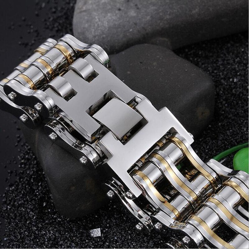 Bracelet Chaîne de Moto 25 Millimètres de Large en Acier Inoxydable Kenneth - Mon Bracelet Homme