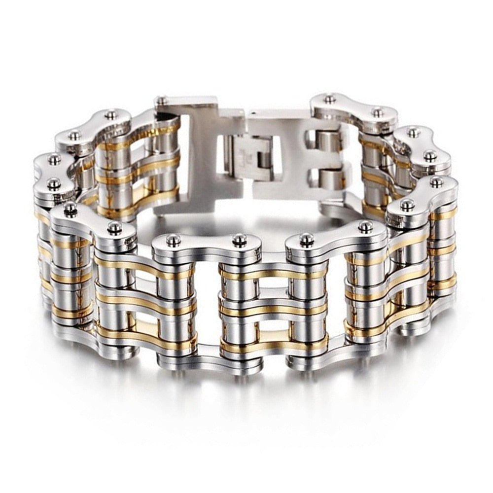 Bracelet Chaîne de Moto 25 Millimètres de Large en Acier Inoxydable Kenneth - Mon Bracelet Homme