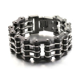 Bracelet Chaîne de Moto 25 Millimètres de Large en Acier Inoxydable Noir