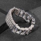 Bracelet Chaîne de Moto à Vis Large Argenté Adonis - Mon Bracelet Homme