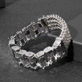 Bracelet Chaîne de Moto à Vis Large Argenté Adonis - Mon Bracelet Homme