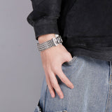 Bracelet Chaîne de Moto à Vis Large Argenté Adonis - Mon Bracelet Homme