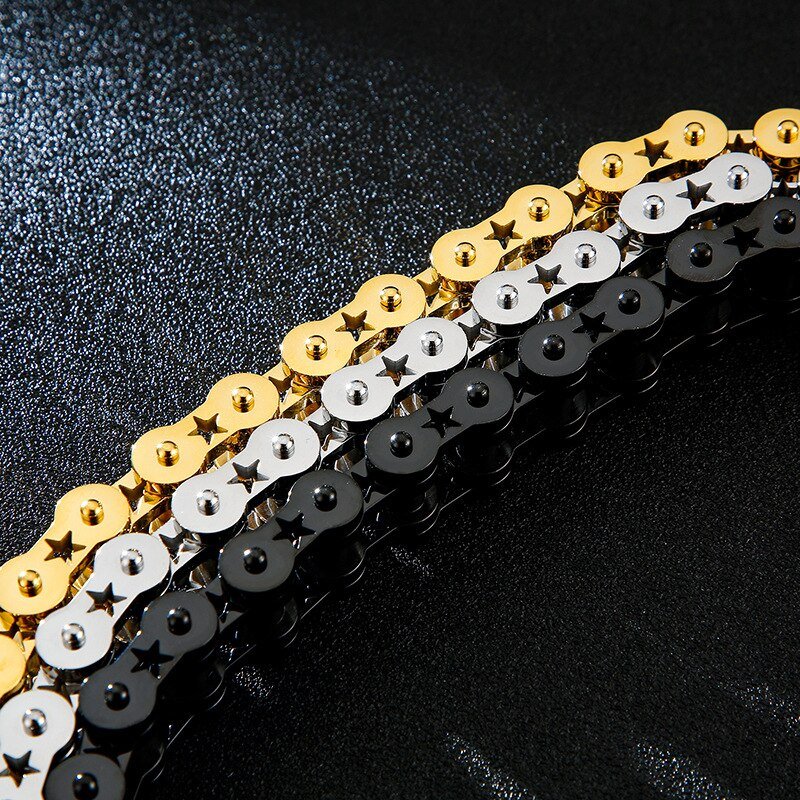 Bracelet Chaîne de Moto Argenté en Acier Inoxydable 18Mm de Large Jaxx - Mon Bracelet Homme