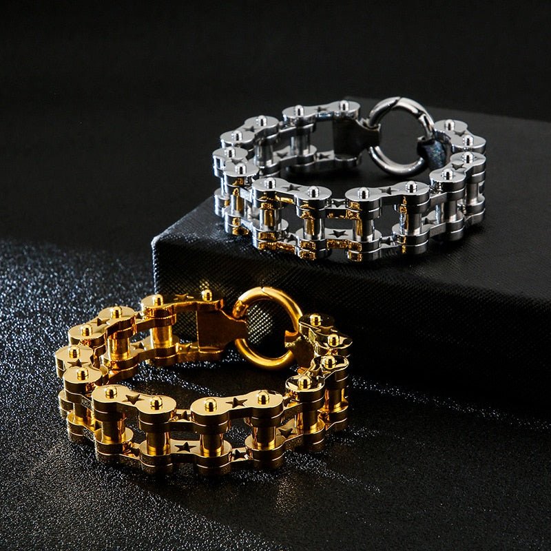 Bracelet Chaîne de Moto Argenté en Acier Inoxydable 18Mm de Large Jaxx - Mon Bracelet Homme