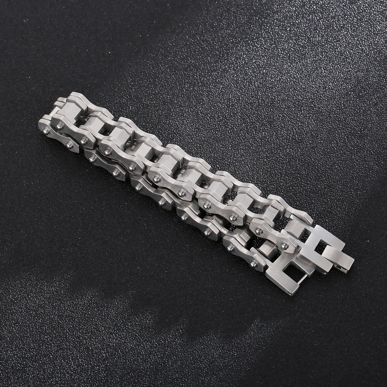 Bracelet Chaîne de Moto Argenté en Acier Inoxydable Argenté Ryker - Mon Bracelet Homme