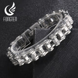 Bracelet Chaîne de Moto Argenté en Acier Inoxydable Argenté Ryker - Mon Bracelet Homme