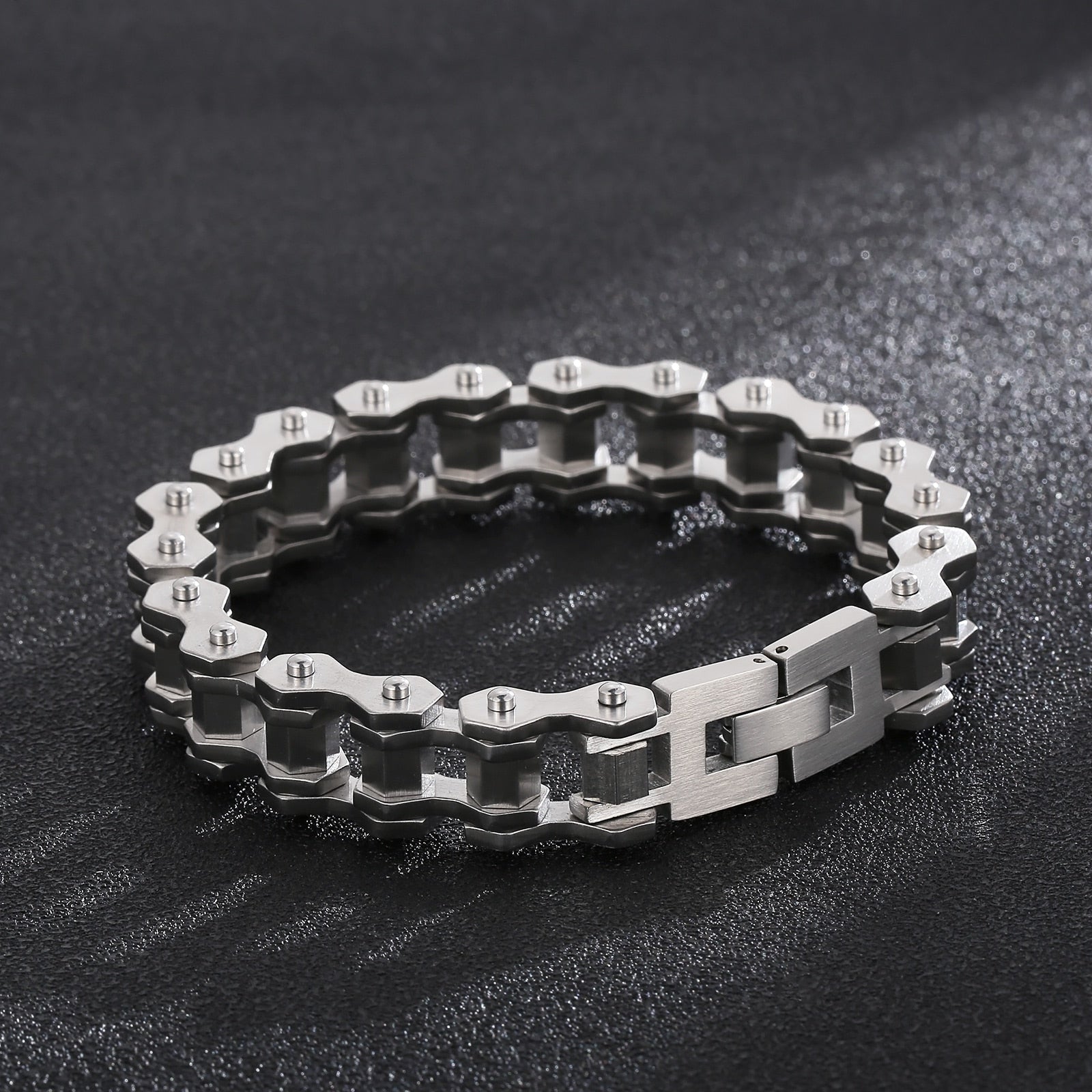 Bracelet Chaîne de Moto Argenté en Acier Inoxydable Argenté Ryker - Mon Bracelet Homme