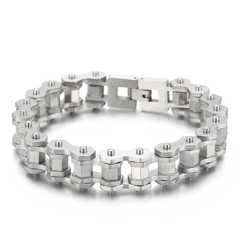 Bracelet Chaîne de Moto Argenté en Acier Inoxydable Argenté Ryker - Mon Bracelet Homme