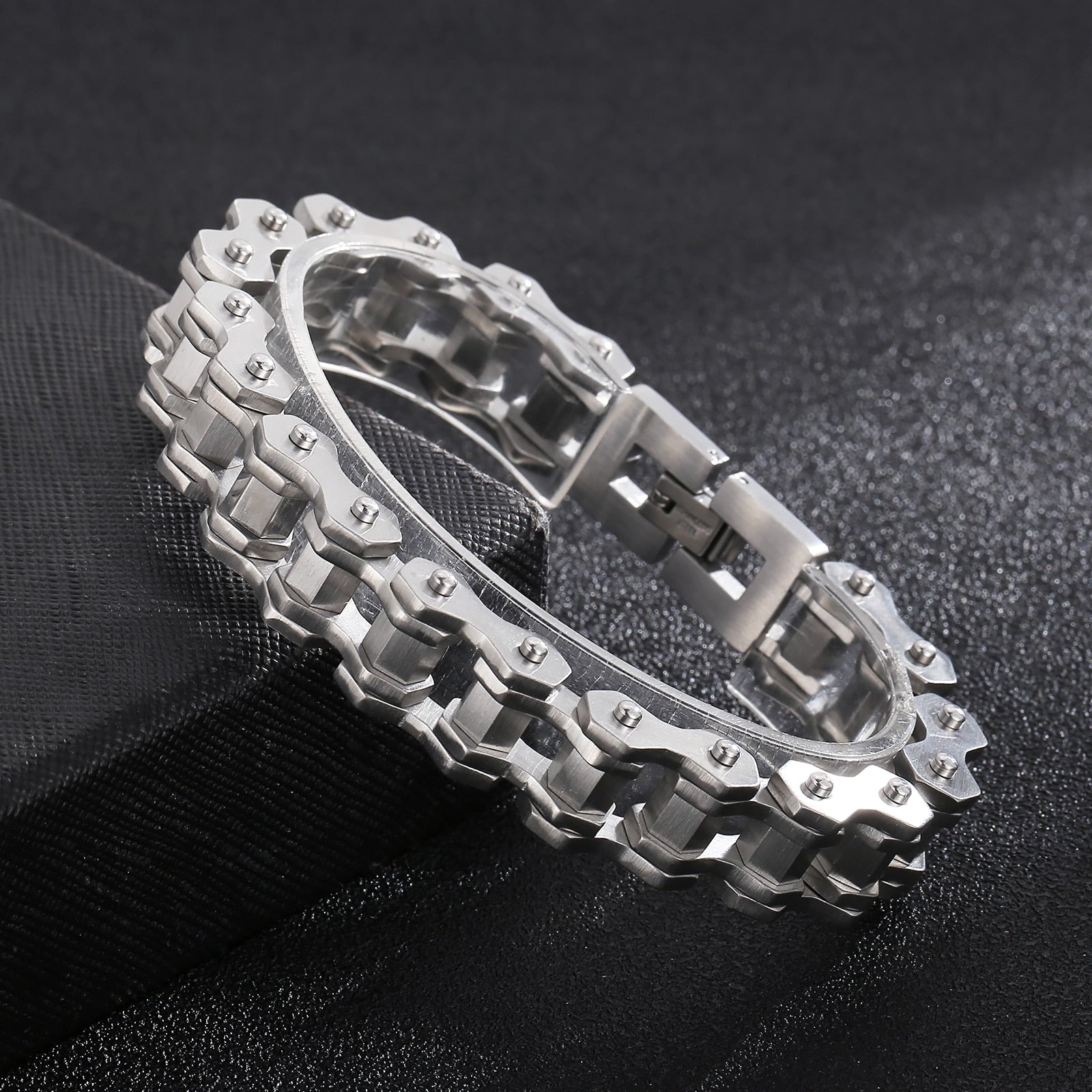 Bracelet Chaîne de Moto Argenté en Acier Inoxydable Argenté Ryker - Mon Bracelet Homme
