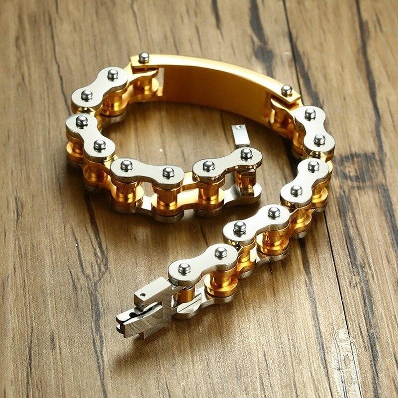 Bracelet Chaîne de Moto Chrétien en Acier - Mon Bracelet Homme