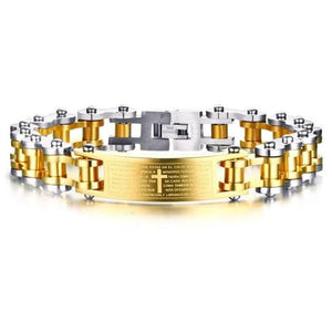 Bracelet Chaîne de Moto Chrétien en Acier - Mon Bracelet Homme