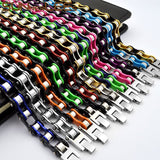 Bracelet Chaîne de Moto Coloré en Acier Inoxydable Argenté et Jaune Anders - Mon Bracelet Homme