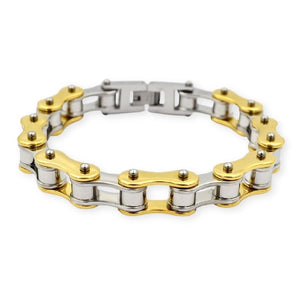 Bracelet Chaîne de Moto Coloré en Acier Inoxydable Doré Jonas - Mon Bracelet Homme
