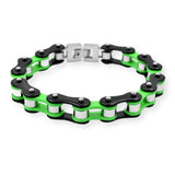 Bracelet Chaîne de Moto Coloré Vert en Acier Inoxydable Marcus - Mon Bracelet Homme