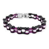 Bracelet Chaîne de Moto Coloré Violet en Acier Inoxydable Zaire - Mon Bracelet Homme